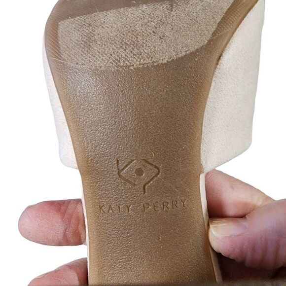 Katy Perry Collection The Kala Women's Nude Microsuede Metallic Sandals Size 10 - Picture 5 of 10